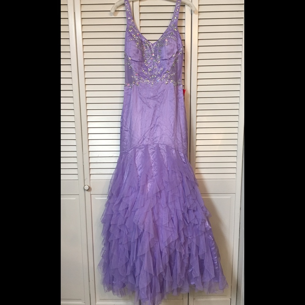 Brand new lavender sequined evening dress